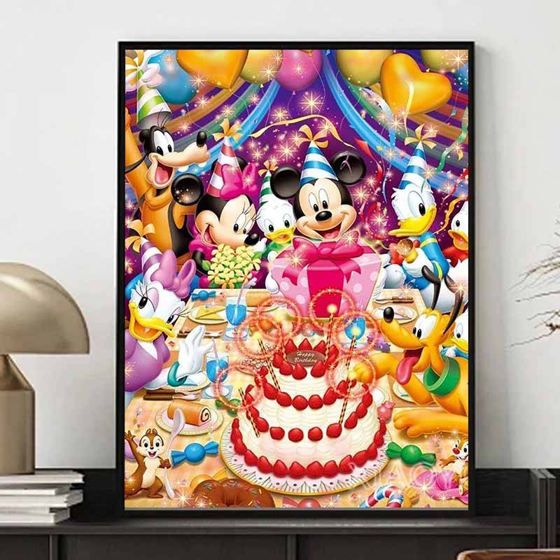 Disney Diamantmålning Disney Klassisk Karaktär Födelsedagsparty Mosaikkonst DIY Korsstygn Broderikit Full Diamant Heminredning Gåva