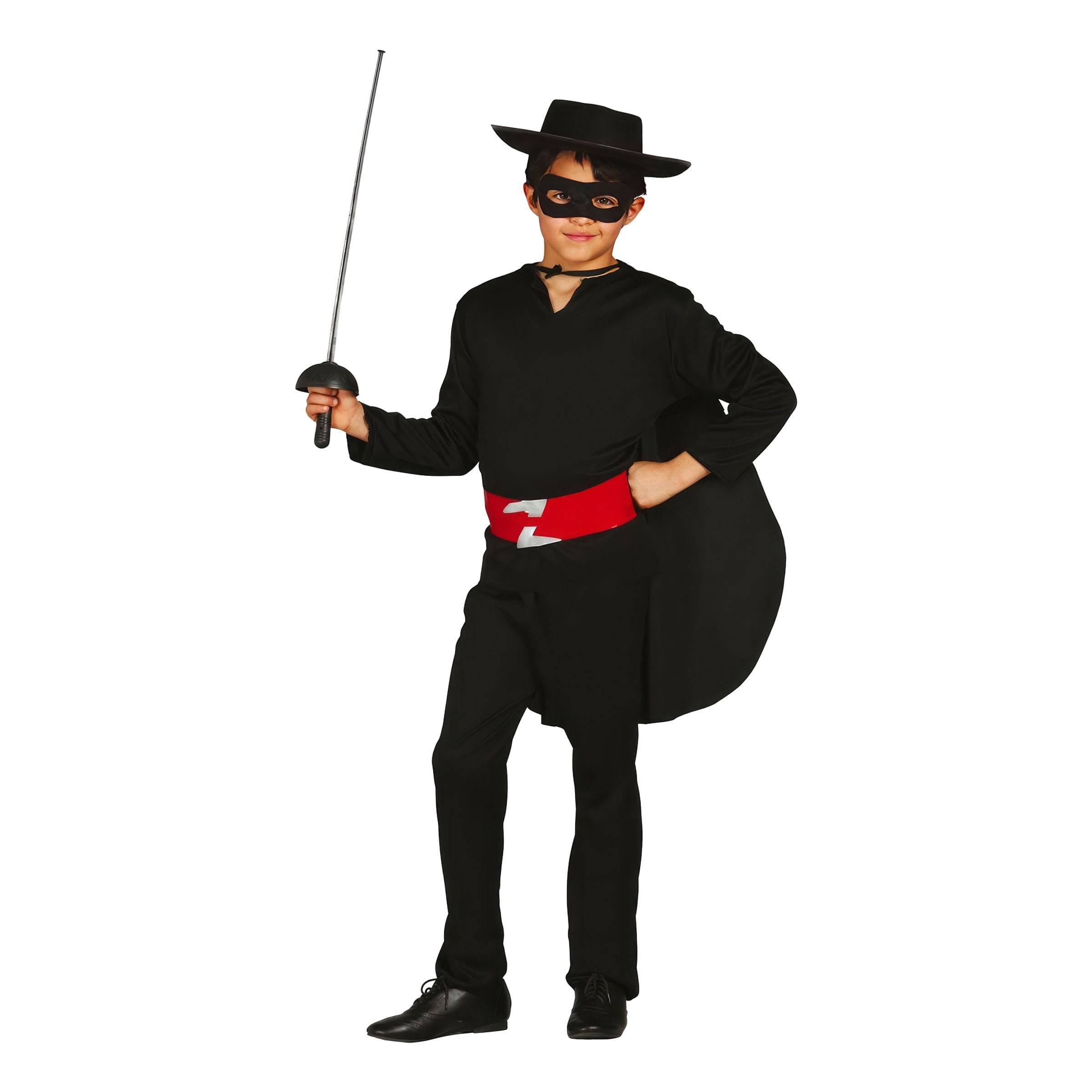 Sortklædt Bandit Børnekostume - Medium