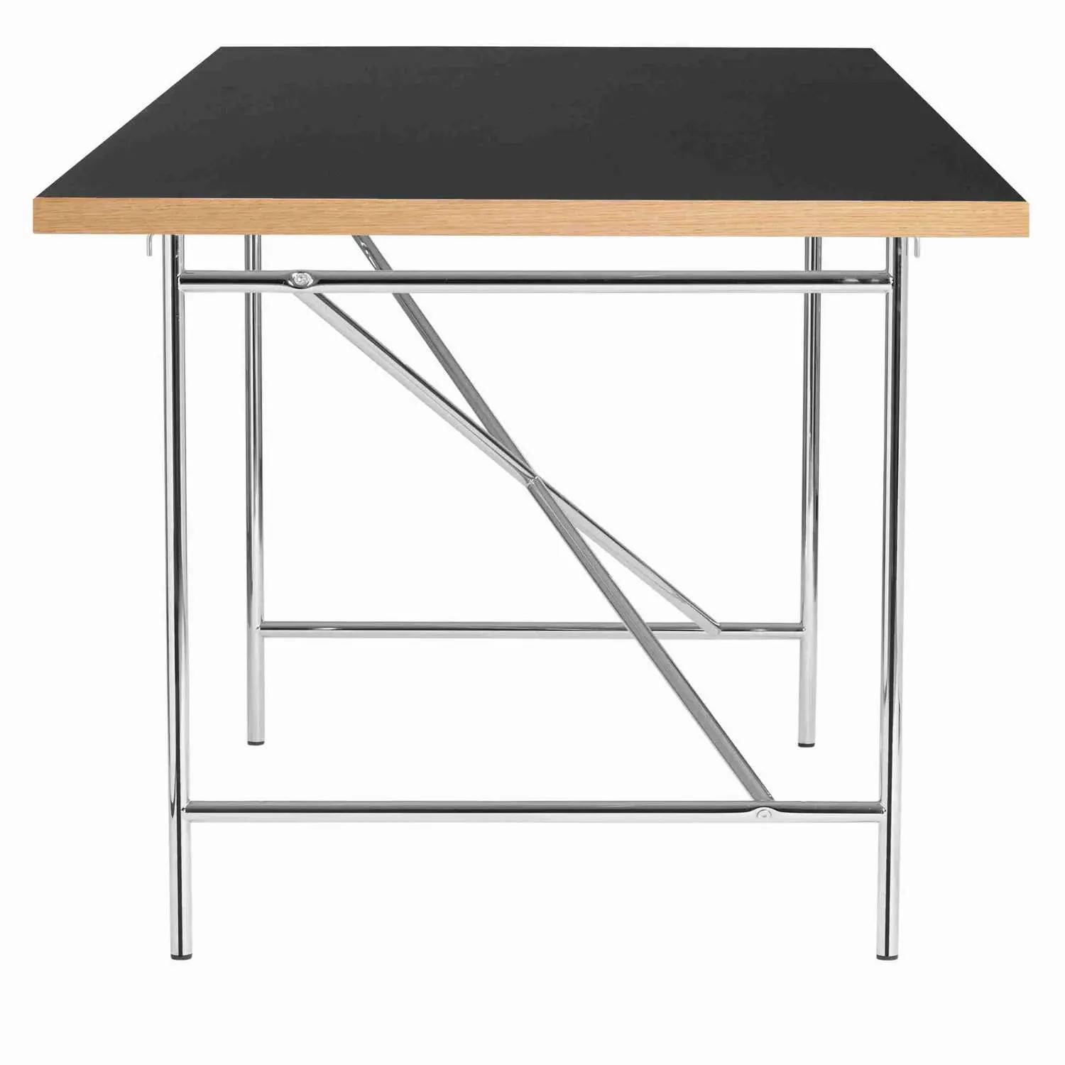 PLEASE WAIT TO BE SEATED EIERMANN1 SKRIVEBORD SORT BORDPLADE/CHROMESTEL - 180