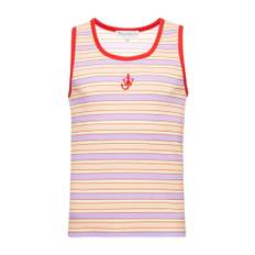 JW Anderson, Topp, Herr, S, Bomull, Randig tanktop i rosa - multicolor (S)