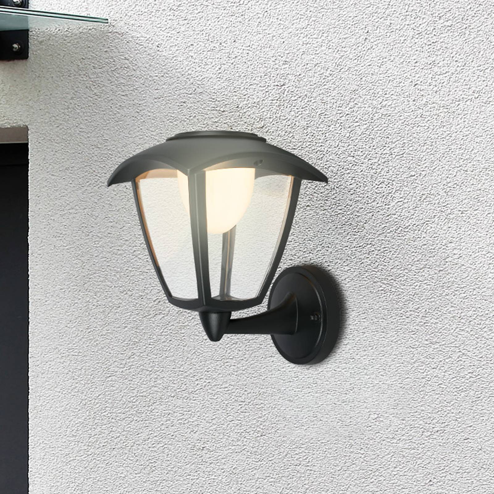 Briloner LED utomhus vägglampa 3929015, dimbar, Svart, Metall, LED-vägglampa utomhus