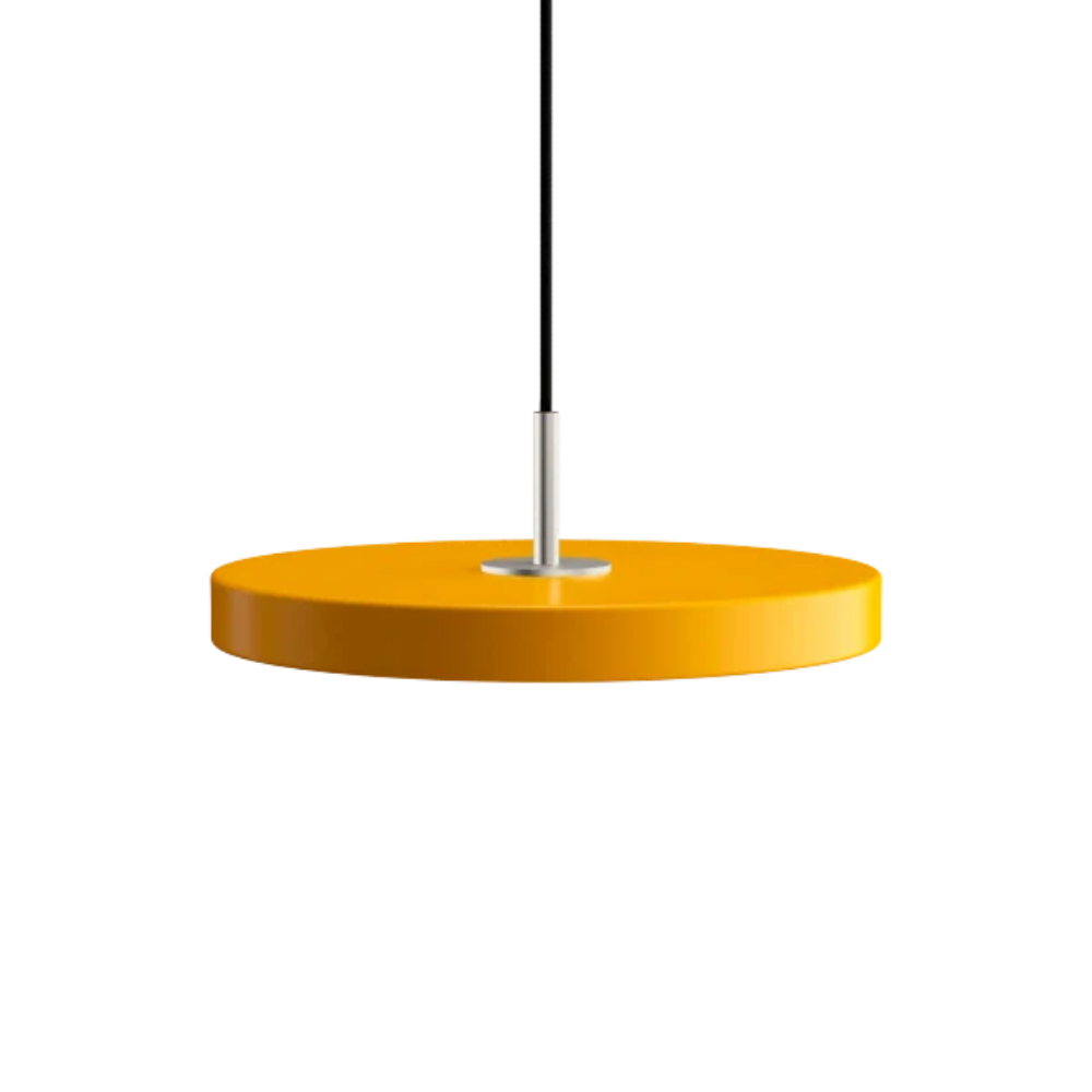 Asteria Mini Saffron Yellow - Steel Top 31 x 10,5 cm, 2.7m cordset Pendel