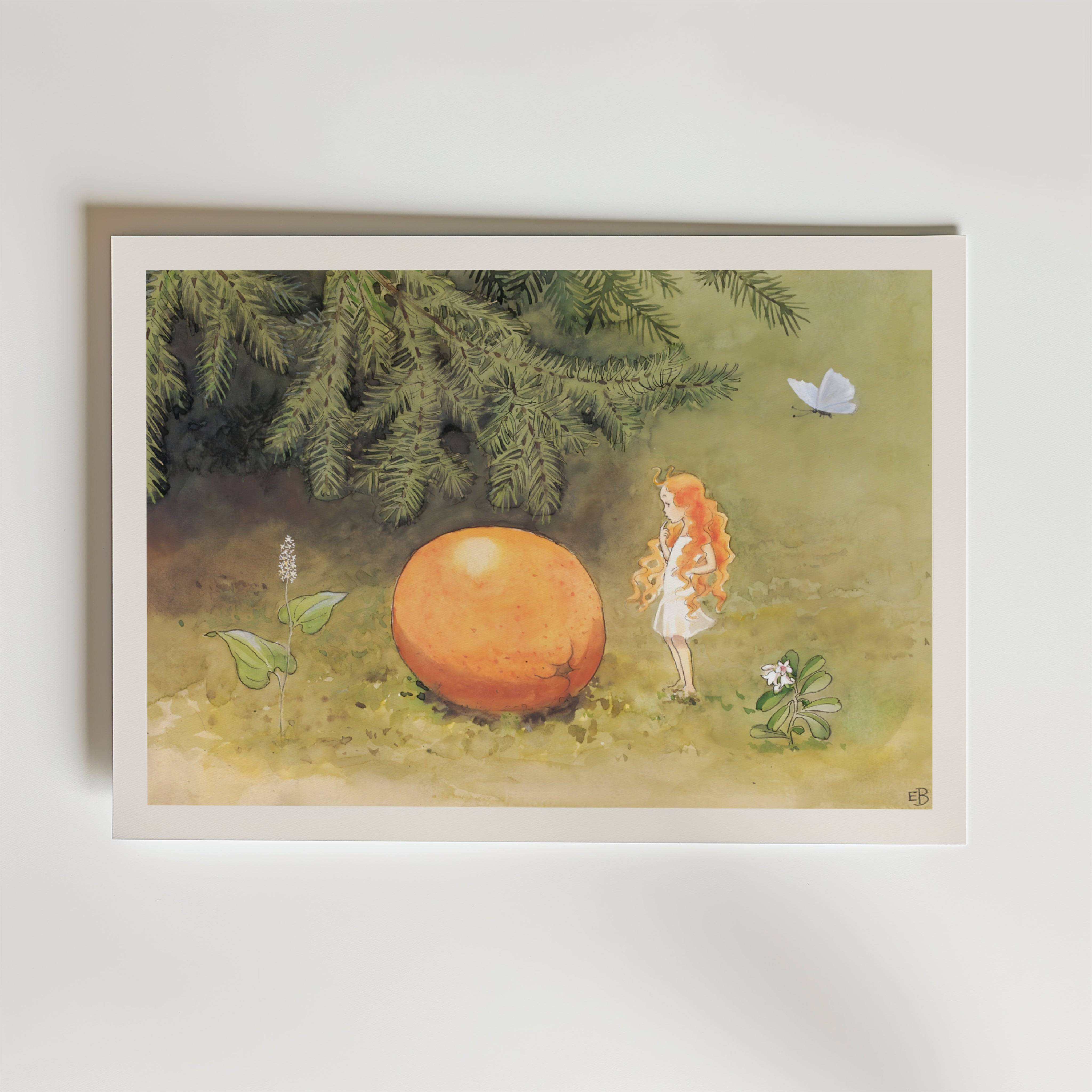 Elsa Beskow Sol�gget Poster - Premium Canvas 30x40 cm Med passepartout