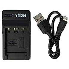 vhbw USB-laddare kompatibel med Sony NP-BG1, NP-FG1, NP-BD1, NP-FD1, NP-F1, NP-FE1 kamera, videokamera / batteri – laddningsdocka, 4,2 V