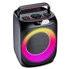 Karaoke Machine for Adults, Portable Bluetooth Karaoke Party Speaker with 2 Wireless Microphones and Remote, Voice Records, Singing PA System LED Lights, FM Radio, TWS TF/USB/AUX for Outdoor/Indoor