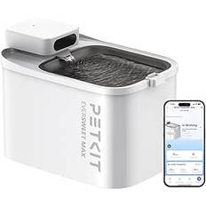 PETKIT EVERSWEET MAX TråDlös Kattvattenfontän, Rostfritt StåL Hund KattvattenfontäN, 26db Extremt Tyst, Styrd av App, 83 Dagars Elförsörjning, 3l Stor Kapacitet