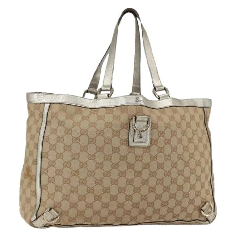 Gucci Vintage Pre-owned Canvas Tote Bag - Vintage - Dame - Beige - ONE SIZE -