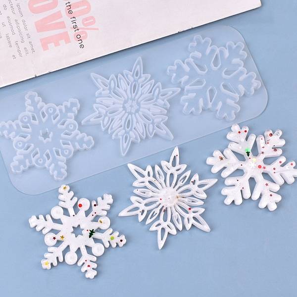 Weihnachten DIY Schneeflocke Silikon Anhänger Formen