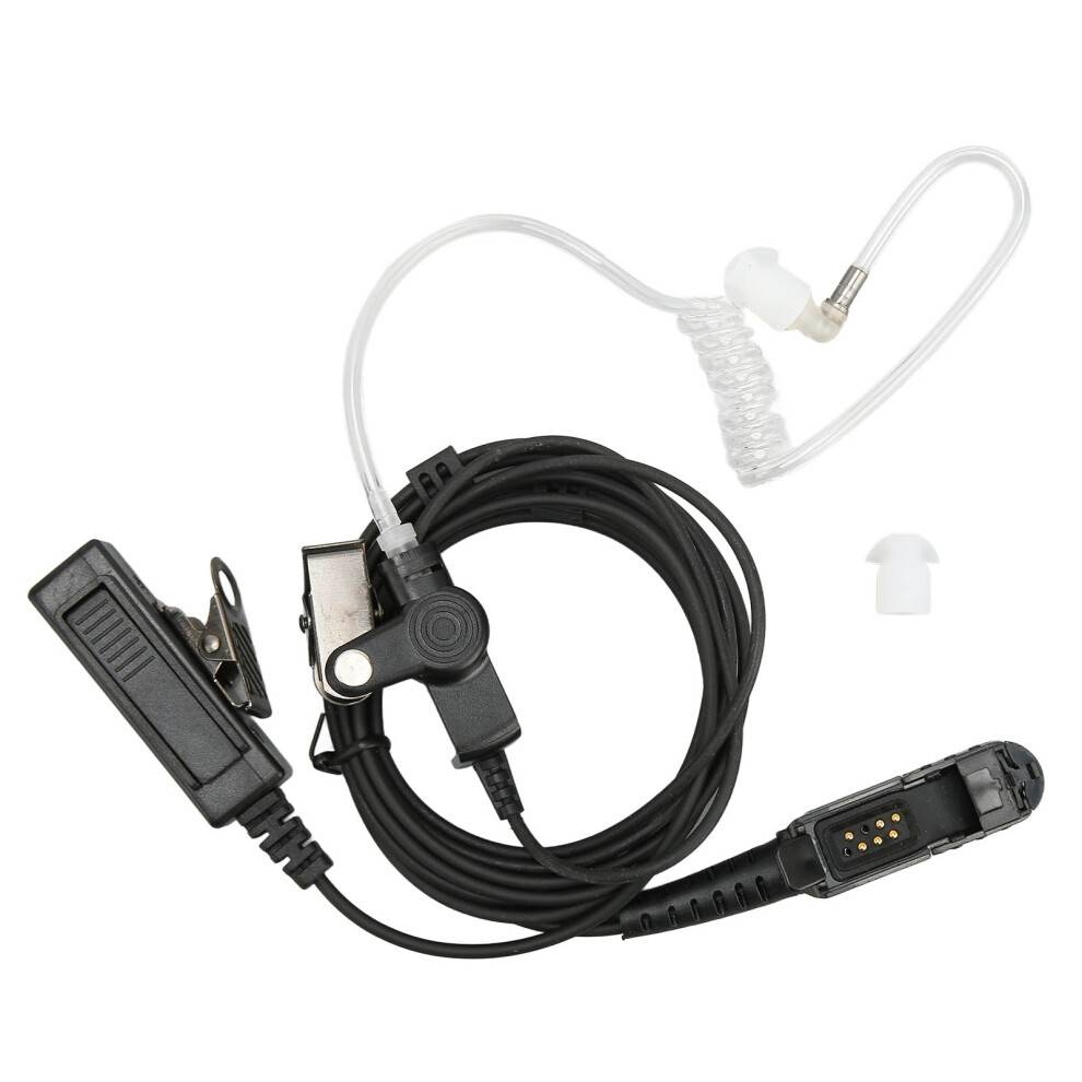 Akustiske rørovervågningshovedtelefoner, ørestykke til Motorola-radio med dobbelttrådsdesign og PTT-mikrofon, walkie-talkie-headset til klar