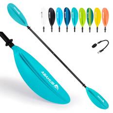Abahub kajak paddel justerbar 220 cm till 240 cm aluminium dubbel paddel med paddellkoppel för paddling aluminiumlegering skaft plastblad svart/vit/blå/grön/orange/gul/turkos