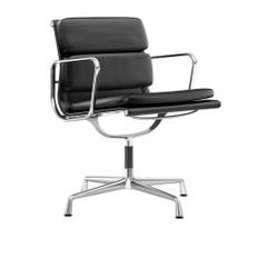 Vitra - Soft Pad Chairs EA 208, Polerat, Läder: Kat. L40 - Leather Premium - 93 - Skrivebordsstole - Charles & Ray Eames - Brun