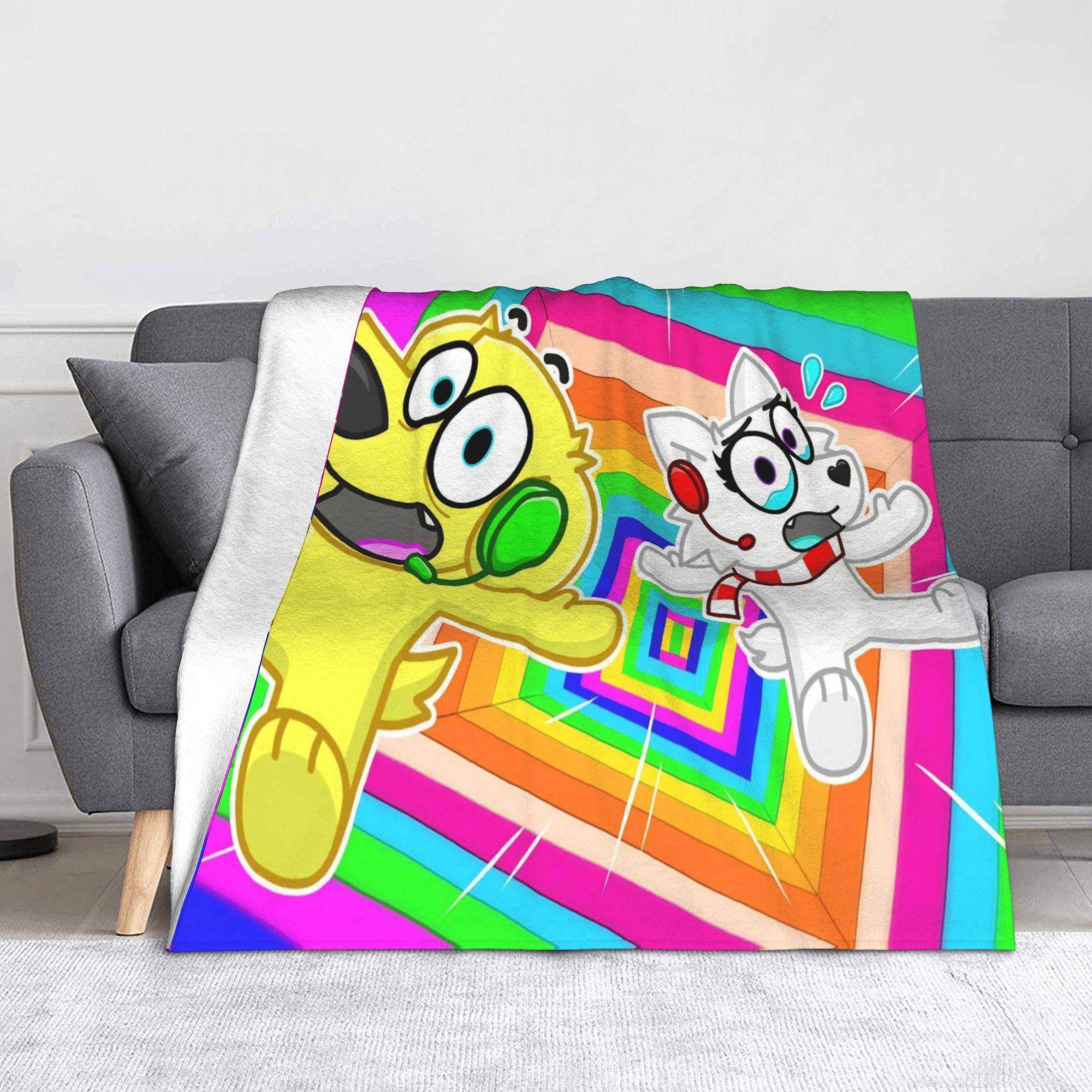 Superdog Tylers Snowi Foxs Flanellpläd Söta Tecknade Filtar för Säng Kontor Mjuk Täcke