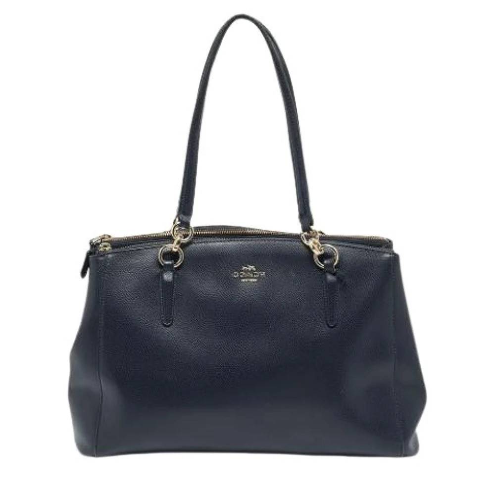 Coach Pre-owned Pre-owned Leather Shoulder Bag - Vintage - Dame - Blå - ONE SIZE - Uld