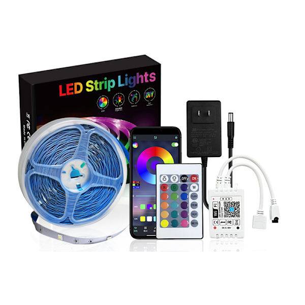Smart RGB LED Strip Lights Kit med WiFi-kontroller 30 m