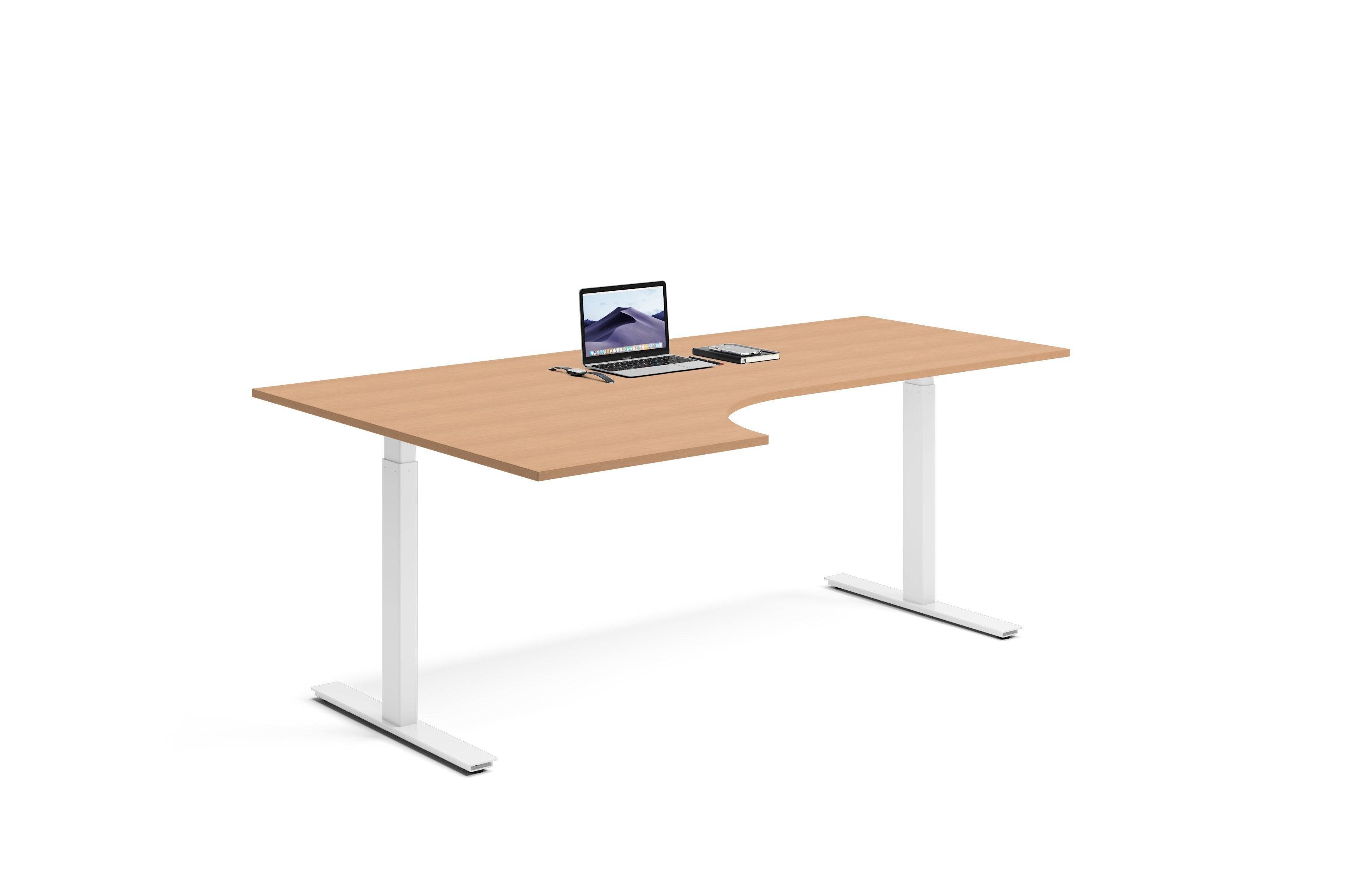 Hæve Sænkebord, Venstre Hjørne 200x120x80cm - Ergofunk Smart