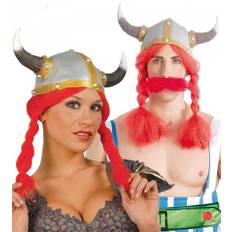 Vikingahjälm med peruk