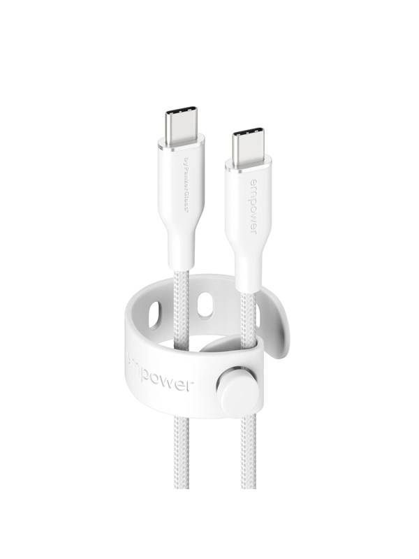 empower by PanzerGlass Racing 60W USB-C to USB-C Cable | USB 2.0 | 1.2M | Silver White