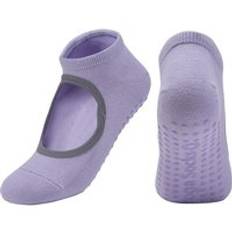 Yoga strumpor kvinnor yoga anti slip strumpor bra grepp pilatis pilates strumpa studsmatta barre dans sport och fitness bekväm meia - Lavendel-