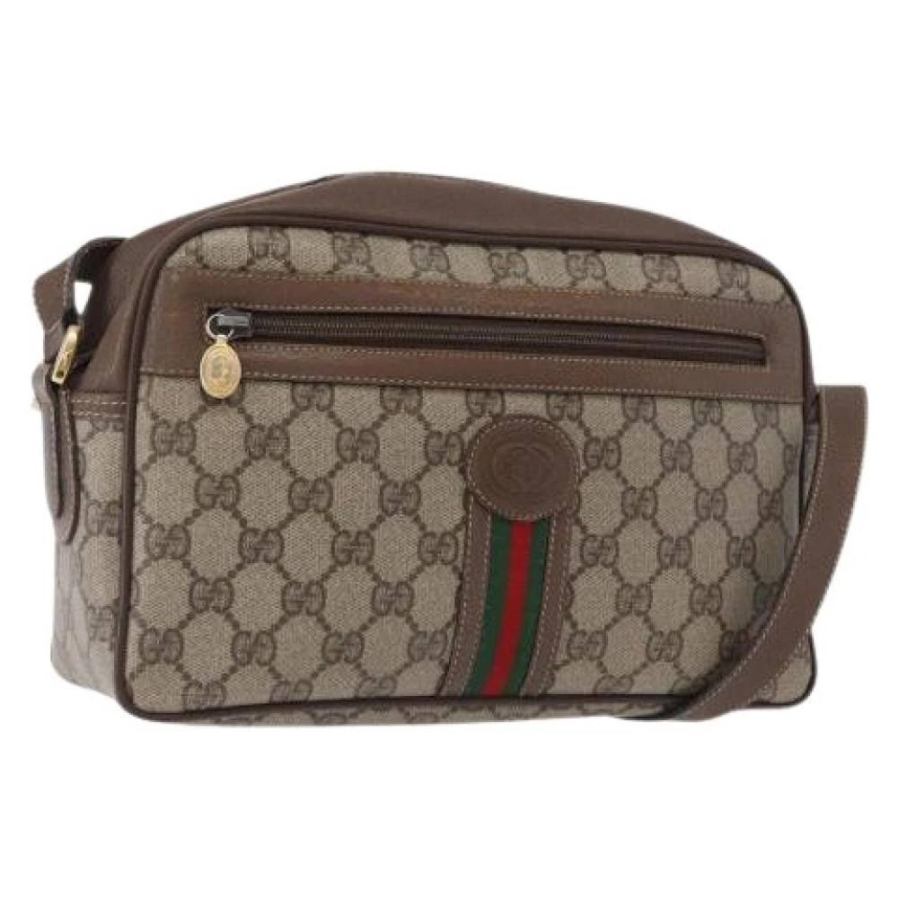 Gucci Vintage - Pre-owned Vintage GG Canvas Axelremsväska Vintage - Dam - ONE Size - Läder