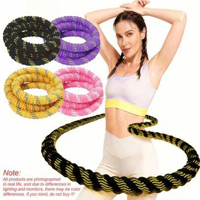 Mjuk fjädrande fitnessring, pilatesutrustning, ändlös ring, vikbar för hem och resor, bärbar fitnessring för viktminskning, midjeanpassad design, uppg - Multifärgad (3,3 pund,4,5 pund,2,6 pund)