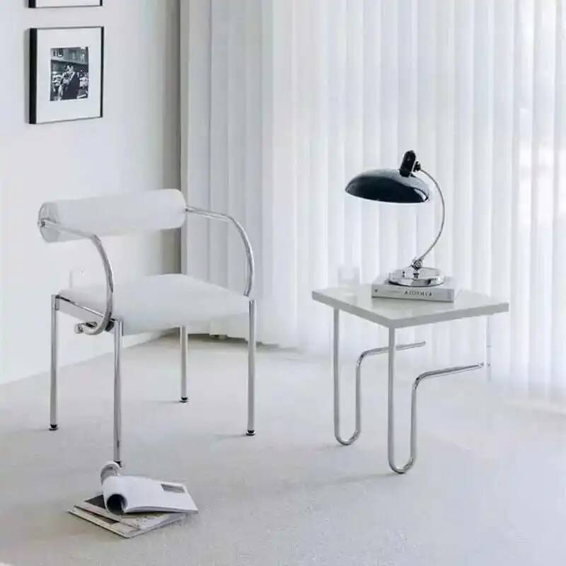 Vintage Small Coffee Table Acrylic Design Creative Stainless Steel Bedside Table Simple European Style Side Table