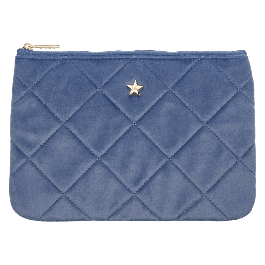 DARK Velvet Quilted Small Pouch Country Blue