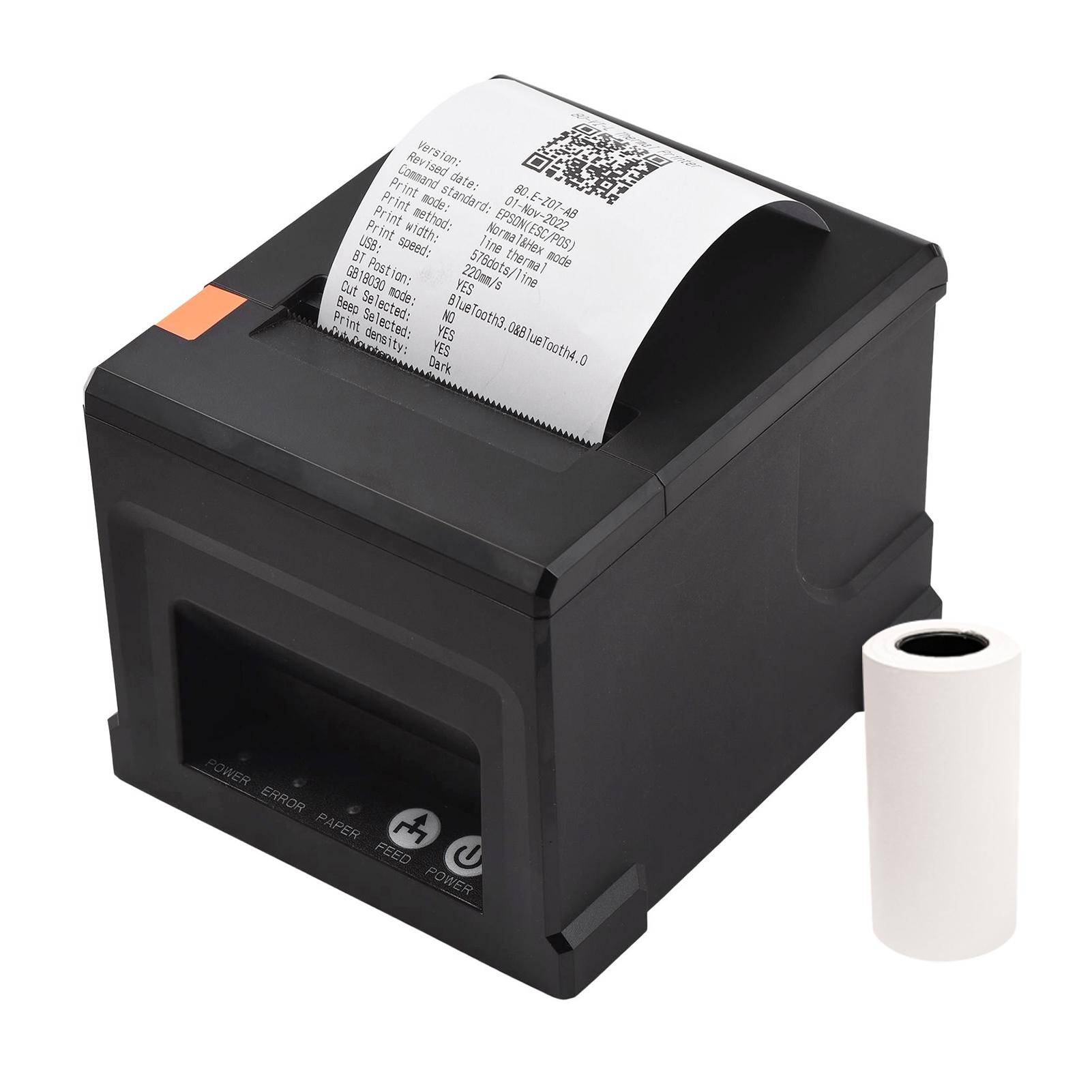 80 mm USB+LAN kvittoskrivare POS-skrivare med Auto Cutter Desktop Direkt termisk utskrift US-3