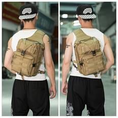 TEMU Extra-large Men's Chest Bag, Super Bag, Tactical Climbing And Cycling Single-shoulder And Double-shoulder Chest Bag, Camouflage Crossbody Camera Bag