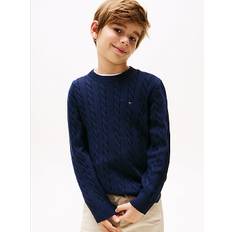 Cable Knit Crew Neck Jumper - RED - 104 cm