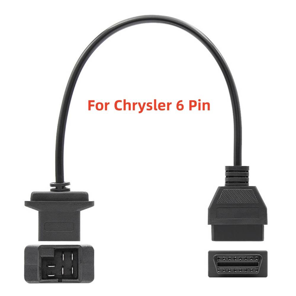 For Chrysler/Jeep/Dodge 6pin OBD2 Adapter Cable  OBD1 to OBD2 Diagnostic Connector For Chrysler OBD2 Diagnostic Tool Adapter