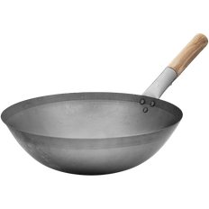 Wok Chinese med trähandtag samt i carbon stål