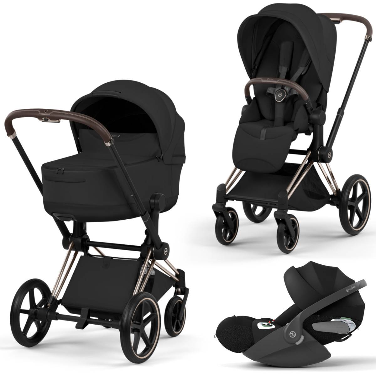Cybex Priam 5 Style Stroller Set 3 in 1 incl. Cloud T i-Size Car Seat - Sepia Black