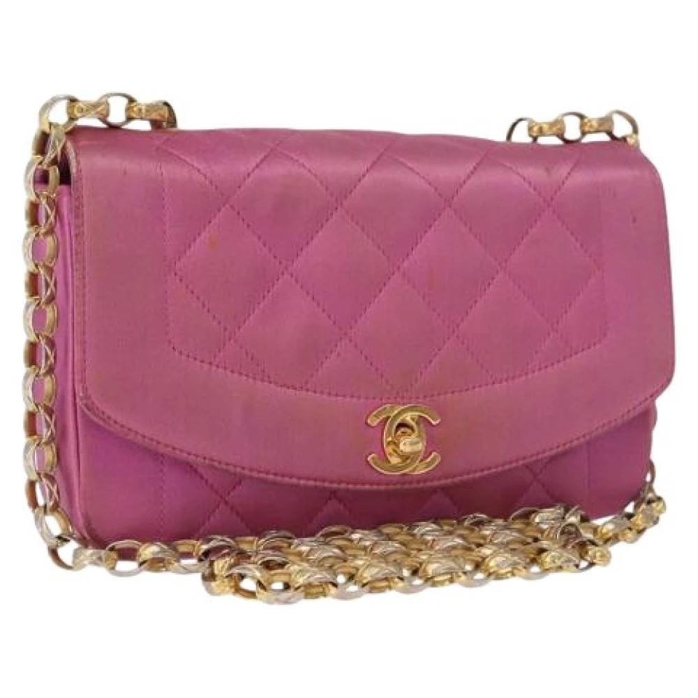 Chanel Vintage Pre-owned Satin Skuldertaske - Vintage - Dame - Lyserød - ONE SIZE - Uld
