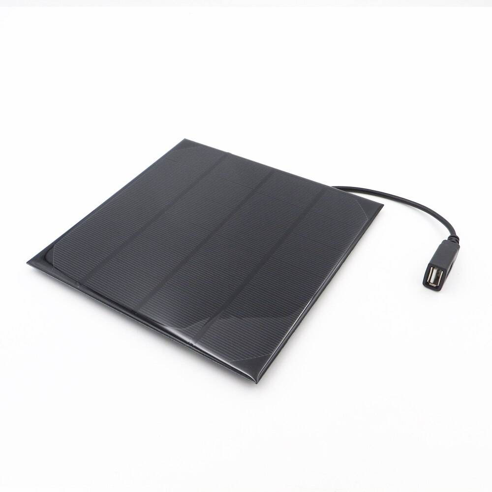 Solpanelladdare 4.5w 6v med usb-port 30cm kabel monokristallin solcell diy laddningsbatteri 5v usb-utgång 6 vdc