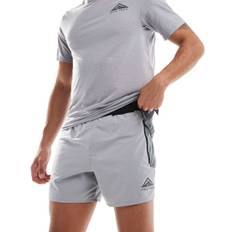 Nike Running – Trail – Dri-FIT – Grå shorts på 5 tum med logga-Grå/a