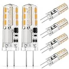 DiCUNO G4 LED-lampa 1.2W, AC/DC 12V med 120 LM, Varmvit 3000K, SMD, Ersättning för 10W halogenlampor, Inte dimbar, Ingen flimmer, 6-pack