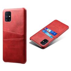 Samsung Galaxy M51 - Læder hard cover med kortholdere - Rød