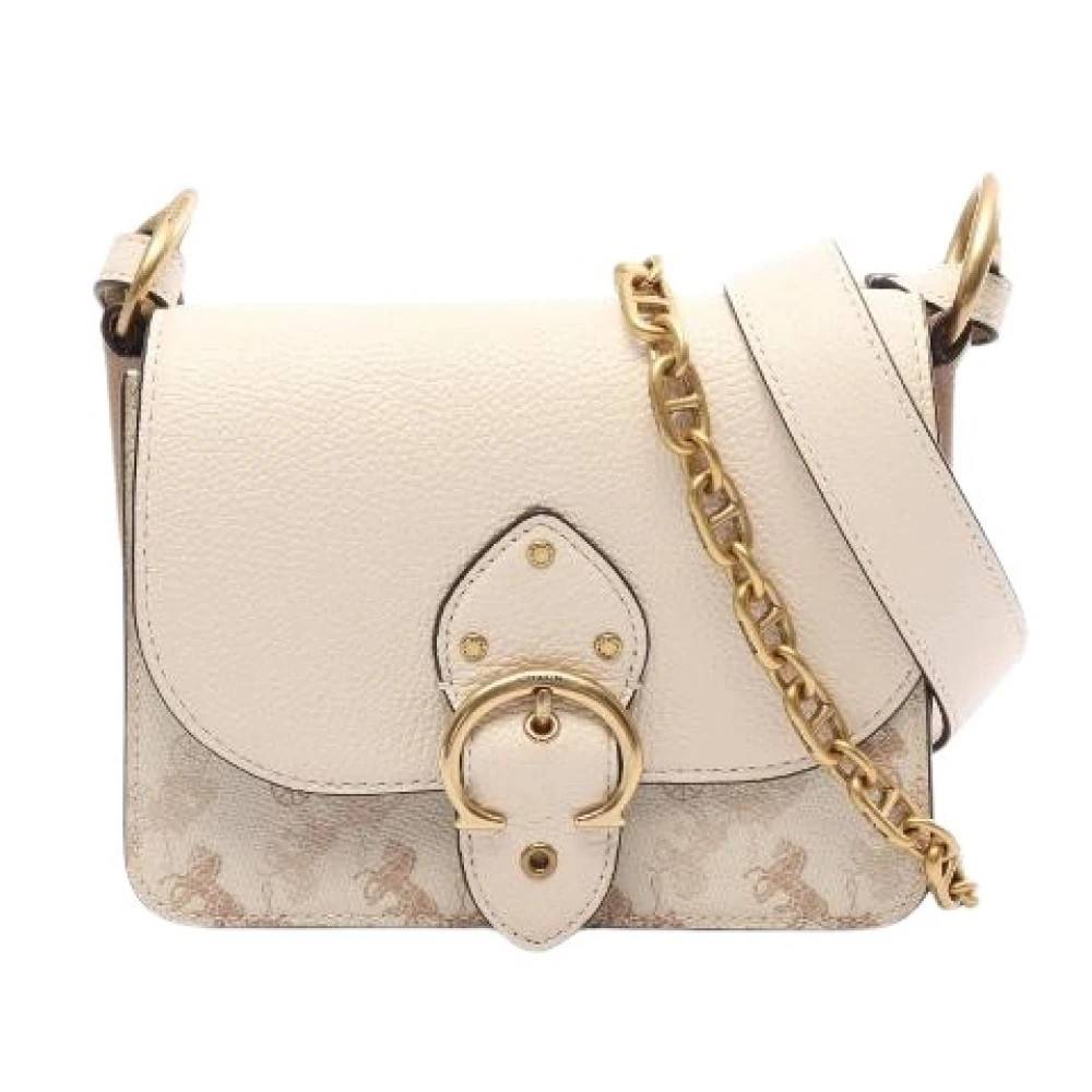 Coach Pre-owned Pre-owned Beat 18 Læder 2-vejs Skuldertaske - Vintage - Dame - Beige - ONE SIZE - Uld