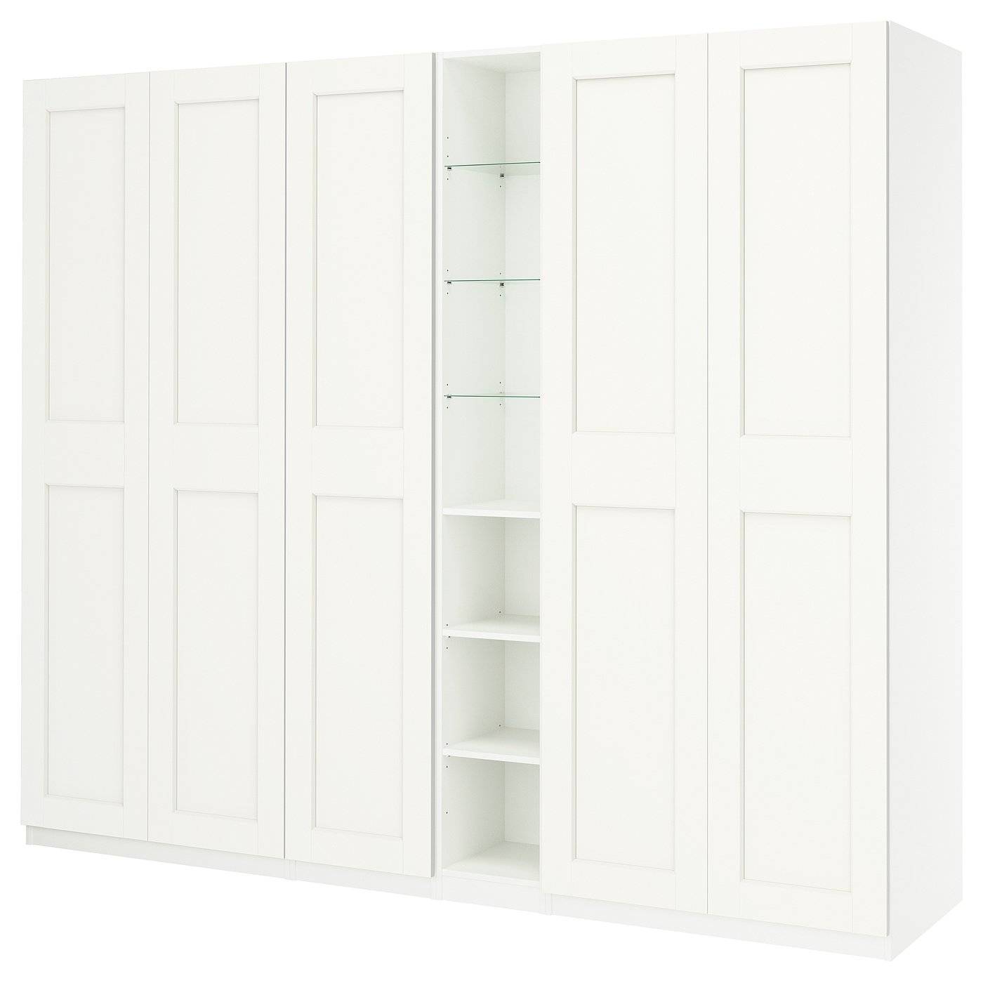 PAX / GRIMO garderobskombination, vit vit/vit, 285x60x236 cm