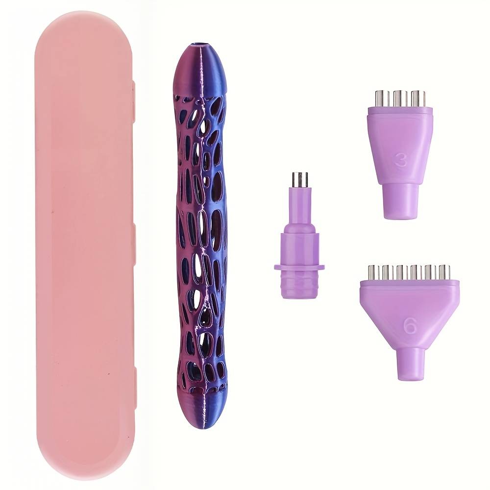 TEMU 1 Set 5d Diamond Painting Dotting Pen, Resin Hollow Dual-color Shaping Replaceable Multi-head Dotting Pen Set