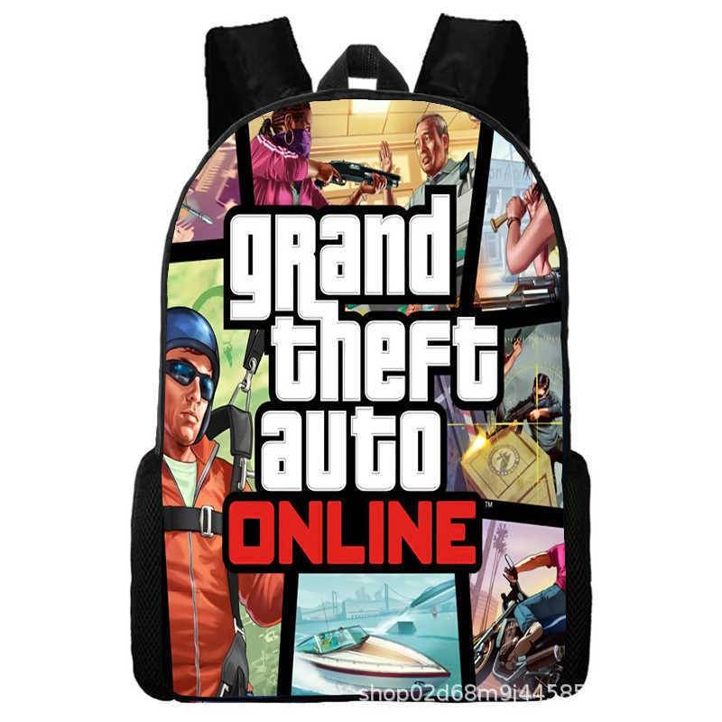 Grand Theft Auto Grand Theft Auto Perifer Animation Ryggsäck Skolväskor för Herr och Dam