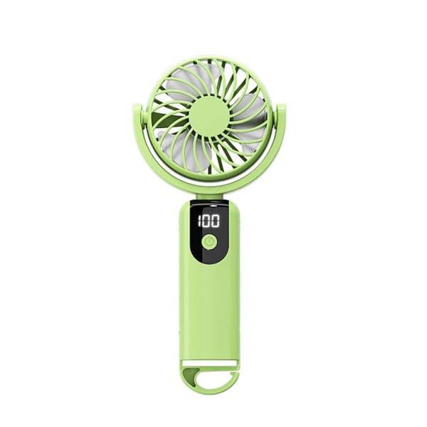 Minihängande fläkt D20 tyst 6-stegs personlig kylning för resa, kontor och vardagligt bruk, 1200mAh batteri hopfällbar och bärbar med karbinhake Green