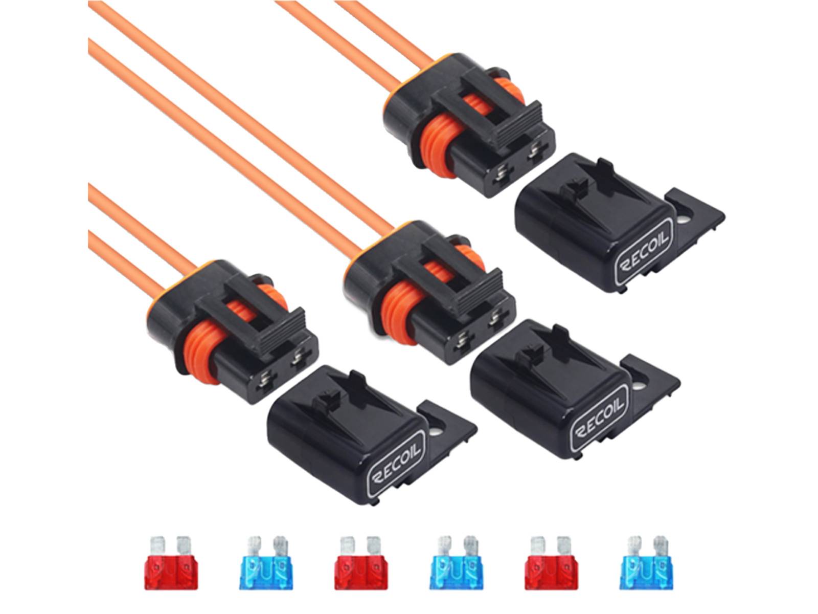 Rekyl ATCATO sakringshållare med lock 16AWG 15mm² 3x inkl 3x 10A amp 3x 15A sakringar