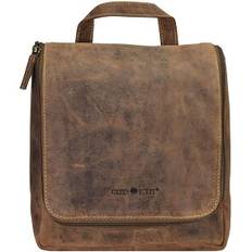 Vintage Kulturbeutel Leder 22 cm