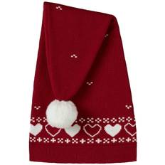 Name It Tomtemössa - Stickad - NmnRismas - Jester Röd/Hearts - Name It - 47-48 cm - Tomtemössa