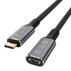 Thunderbolt 4 forlængerkabel, usb-c kabel til usb C han til hun understøtter 8k/5k@60hz video / 40gbps dataoverførsel / 100w opladning (0,8m)