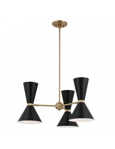 PHIX Lysekrone i stål Ø78 cm 6 x E27 - Sort/Champagne bronze