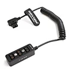 D-tap Splitter P-Tap HUB Coiled Cable Dtap Male to 3 Port D tap Female Splitter Cable with Skruvgängor för ARRI RED Z CAM-kameror TILTA Steadicam IDX V-Mount Batteri Alvin's Cables