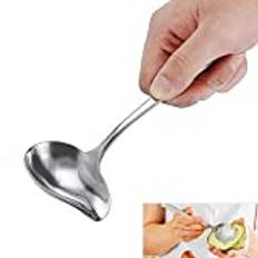 HERCHR Liten slevsked, såsslev såsslev, 19 cm liten slev sked, rostfritt stål sås slev sås sked servering slev liten oljeslev droppsked med pip för kök