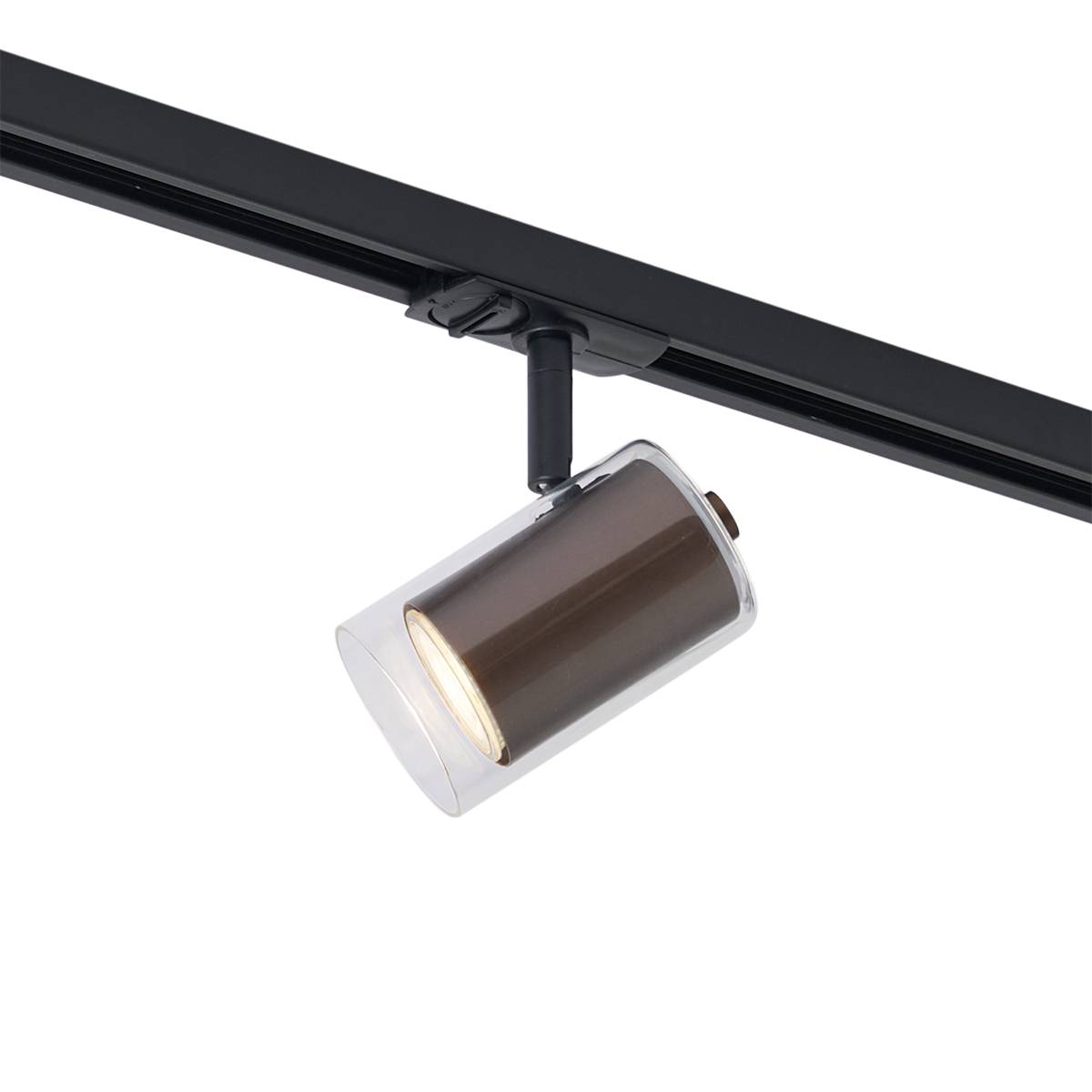 Modern spotlight mörkbrons med klart glas för skensystem 1-fas - Iconic Lloyd